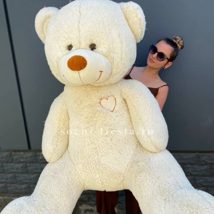 Белый плюшевый мишка большой в Вологде