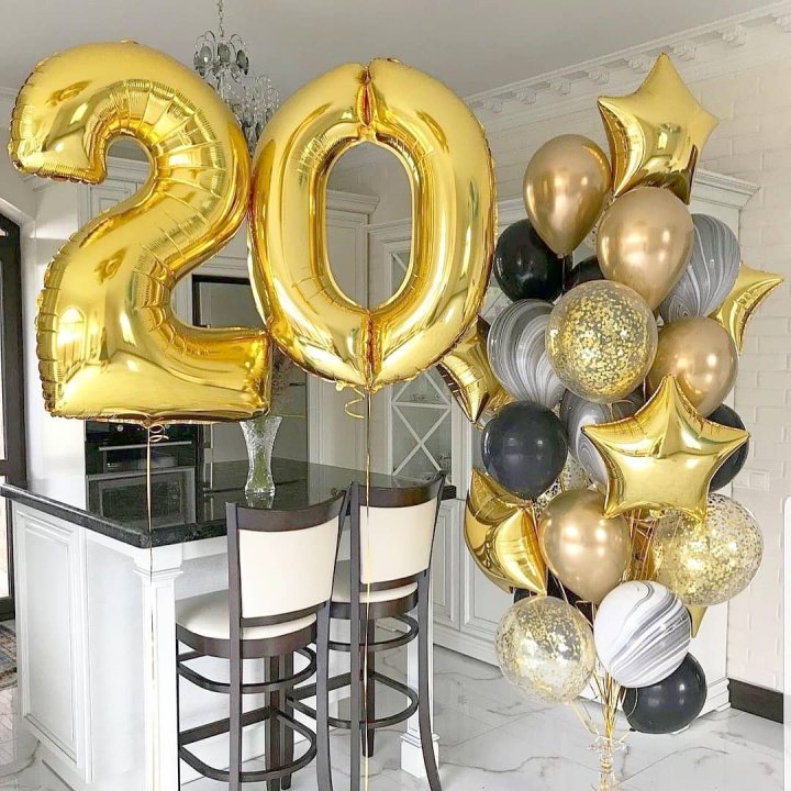 Фольгированный шар Золотая Цифра в Вологде