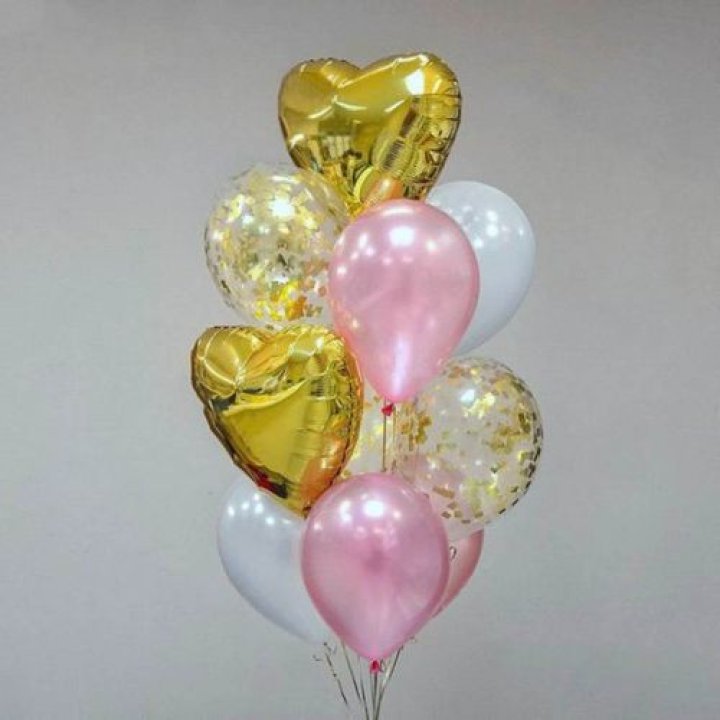 Облако шаров "Рози голд" в Вологде