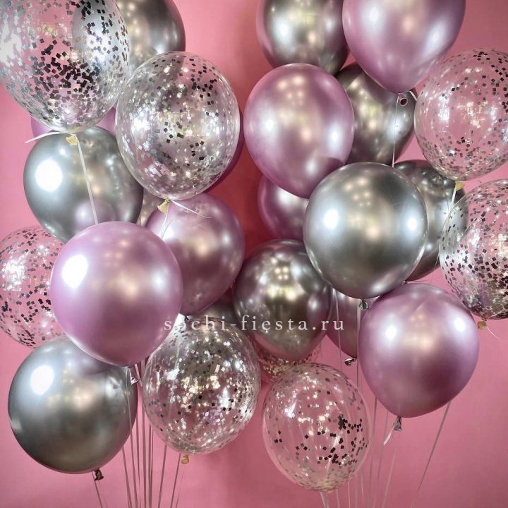 Фонтан шаров "Сильвер пинк" в Вологде