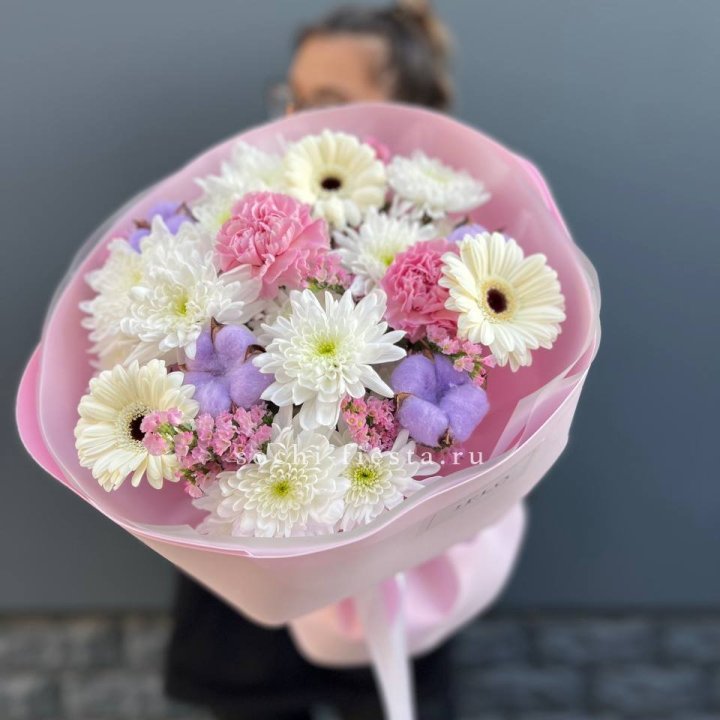 Букет цветов "Пинк спринг" в Вологде