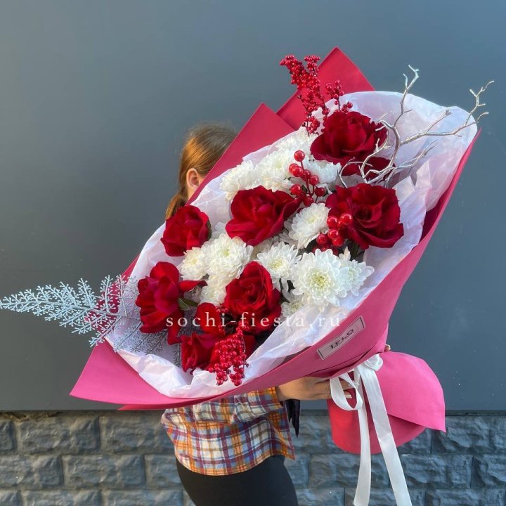 Букет "Яркая зима" в Вологде