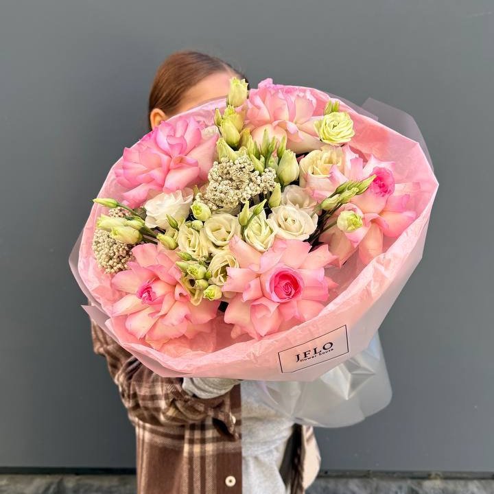 Букет "Розы с эустомой" в Вологде