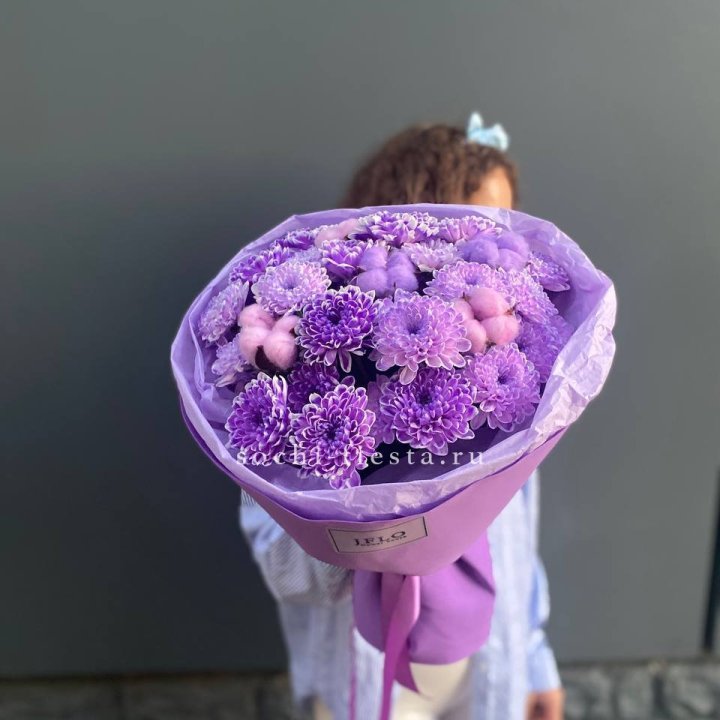 Хризантемы с хлопком в Вологде