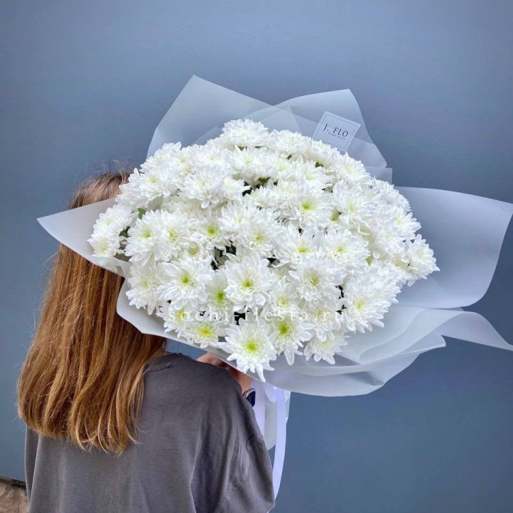 Букет хризантем "Белая снежинка" в Вологде