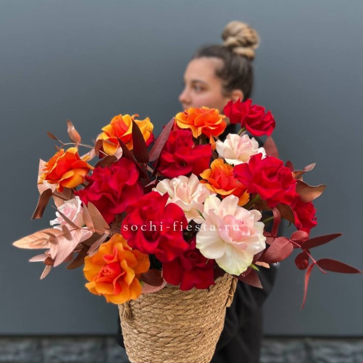 Авторский бокс "Роксана" в джутовом кашпо в Вологде