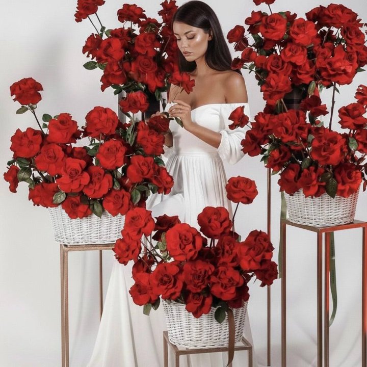 Сет из красных французских роз в Вологде