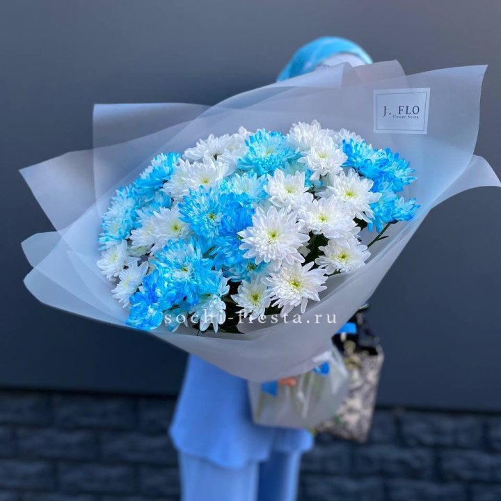 Букет хризантем "Голубая снежинка" в Вологде