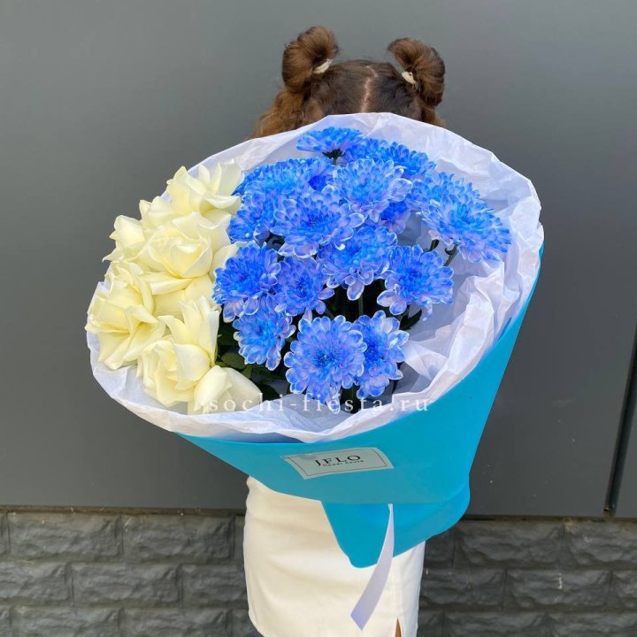 Дуо букет розы и хризантема в Вологде