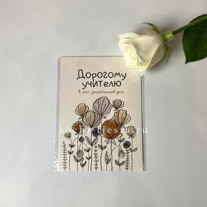 Открытка к букету "Дорогому учителю" в Вологде