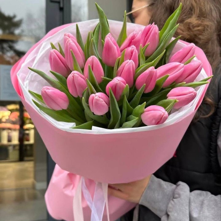  19 розовых тюльпанов в Вологде