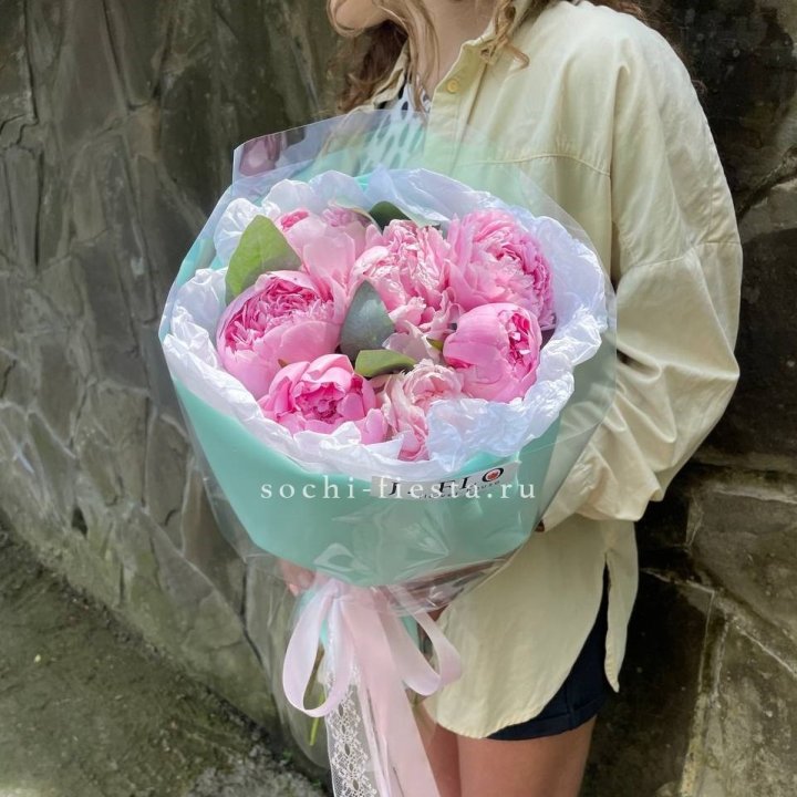 7 зефирных пионов в фоамиране в Вологде