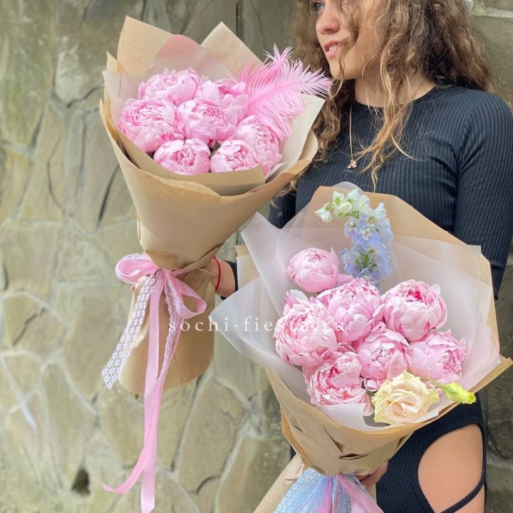 7 зефирных пионов  в Вологде