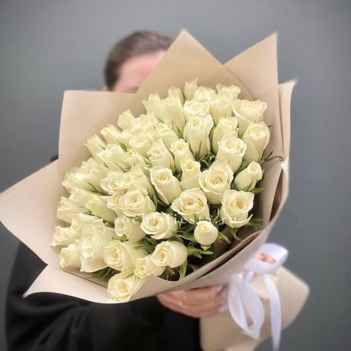 51 белая кенийская роза  в Вологде