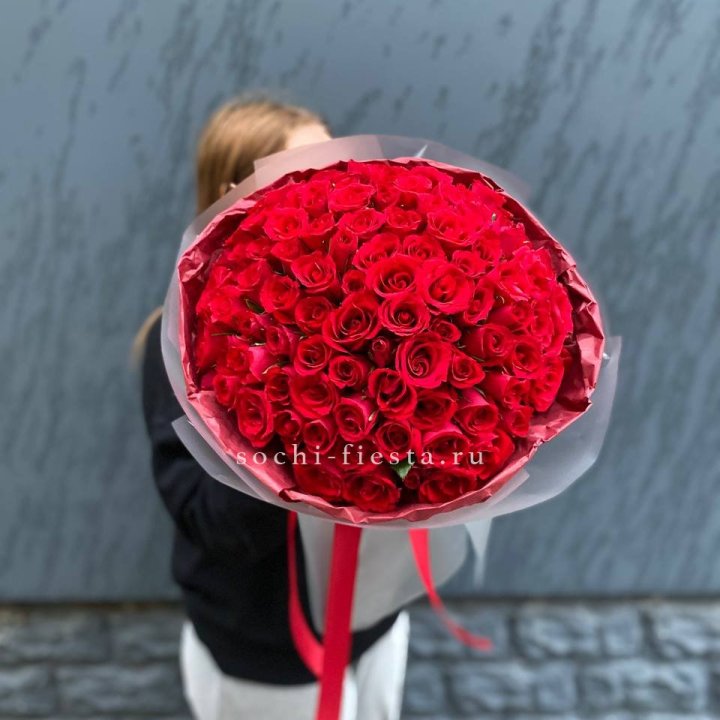 101  красная кенийская роза  в Вологде