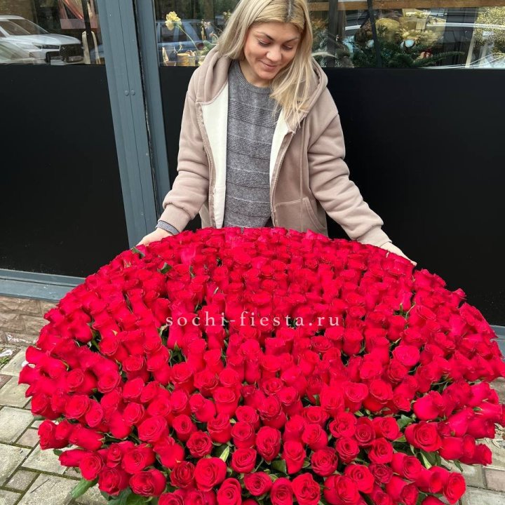 501 красная роза в корзине в Вологде