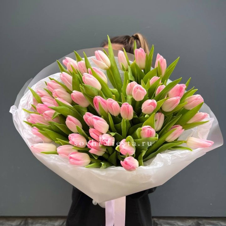 Букет тюльпанов нежно-розовых в Вологде