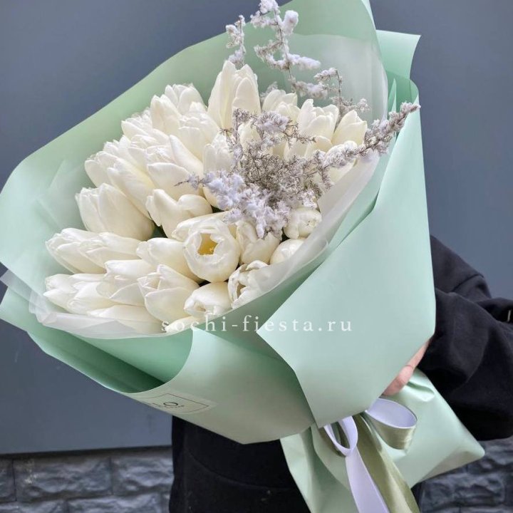 Букет белых тюльпанов "Бьянко" в Вологде