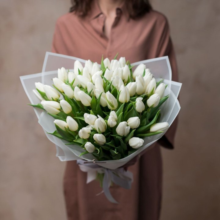 51 белый тюльпан в Вологде